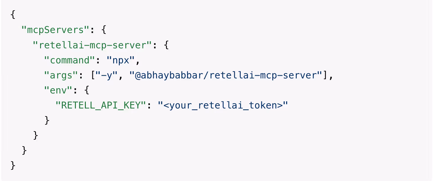 Retell AI MCP Server Code