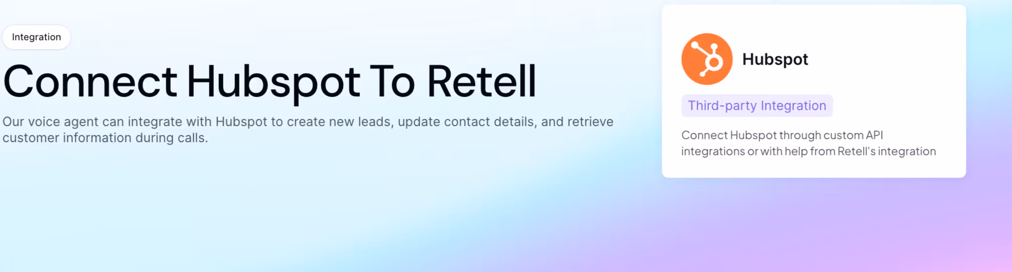Retell AI Hubspot Integration