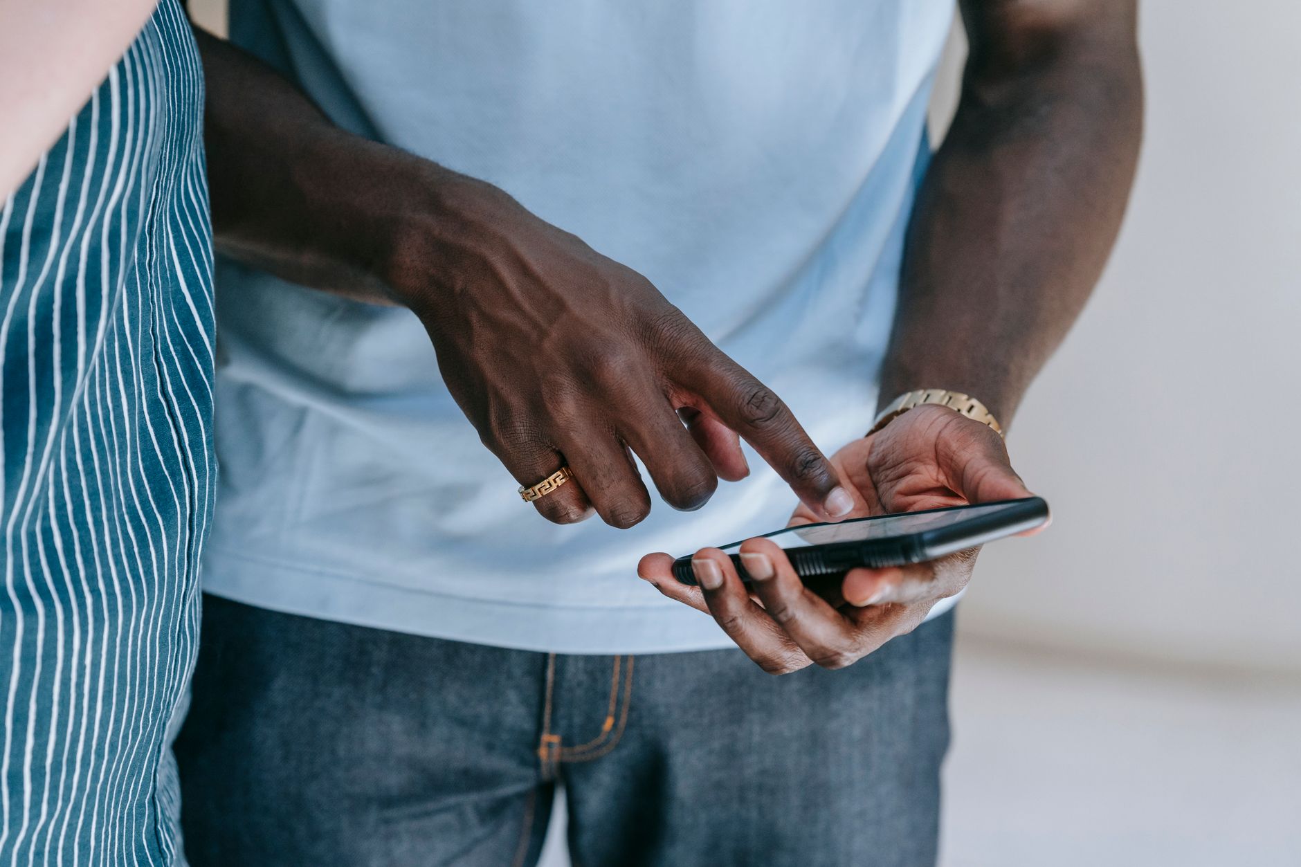 Person browsing an ad on a smartphone