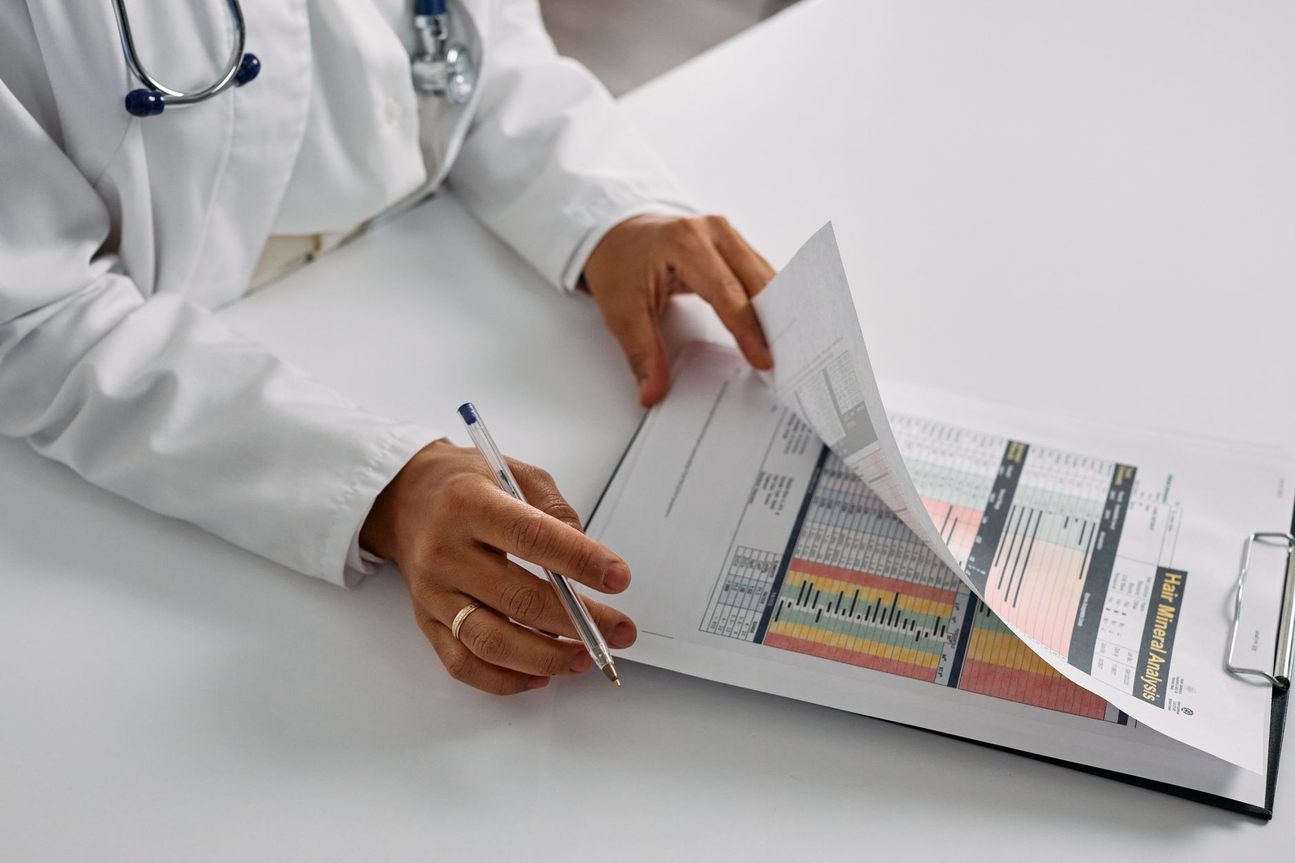 Clinician reviewing medical records