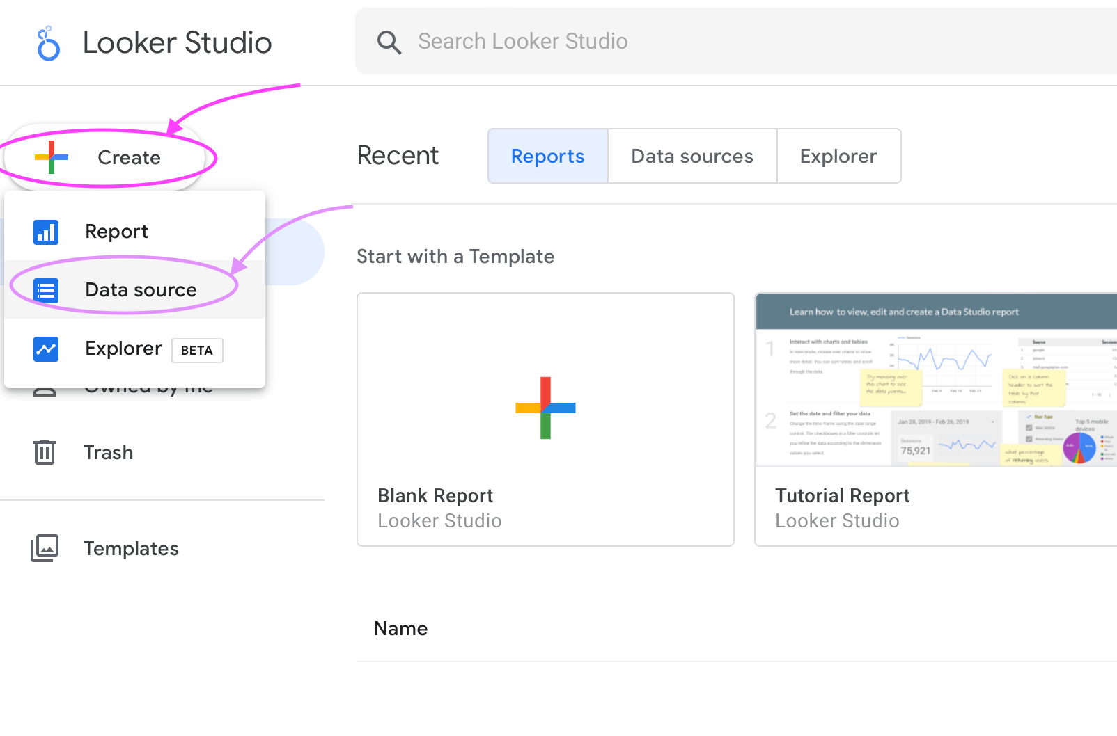 Looker studio tutorial step 1