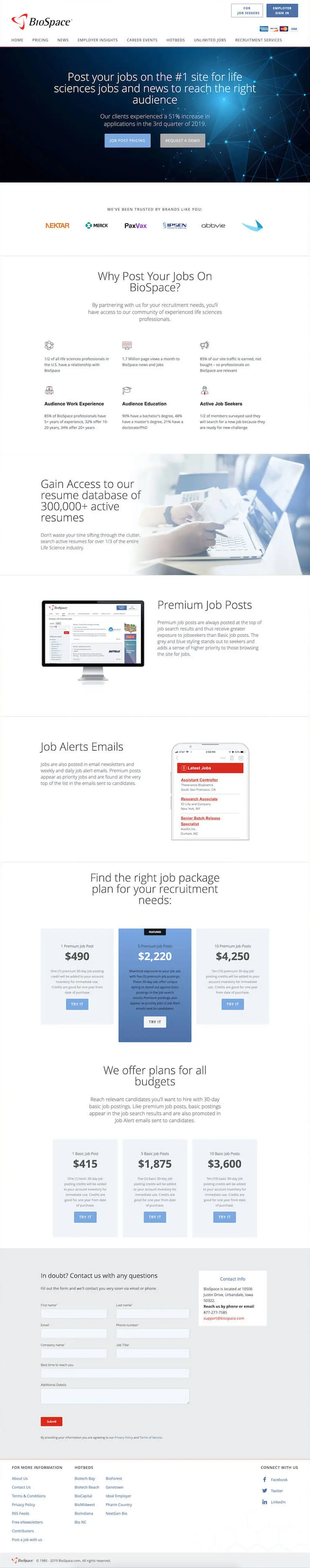 Buy Job Posting Paid Campaign Landing Page