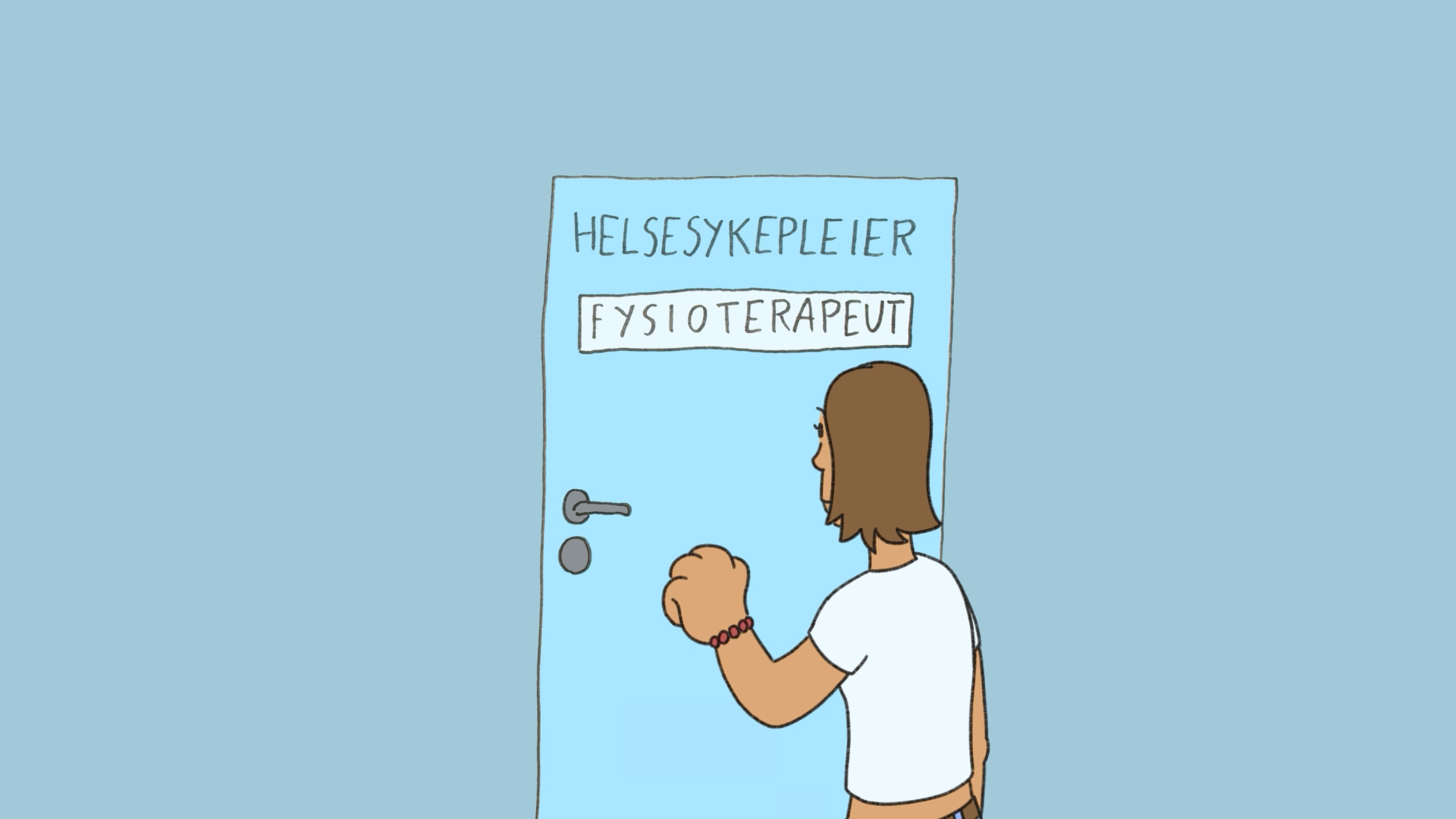 En ungdom banker på døren til helsesykepleier.