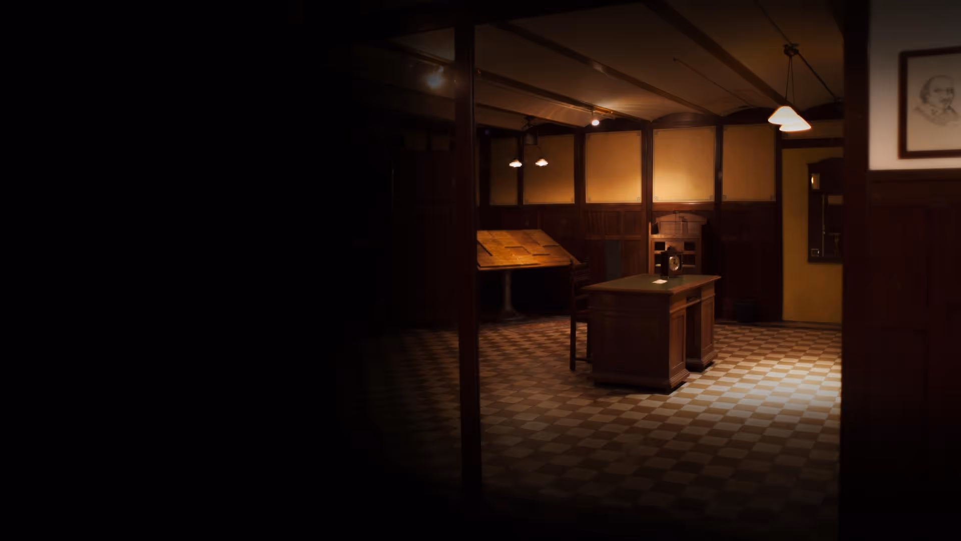 Office scene inside The Architect escape room in Amsterdam