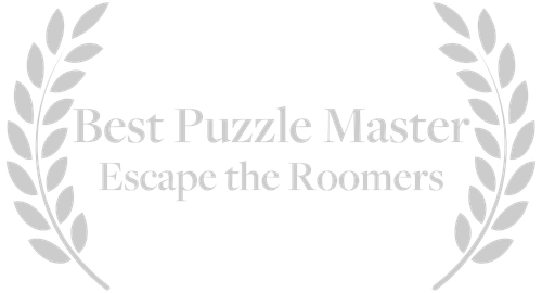 Best Puzzle Master award laurel from Escape the Roomers for our home mystery games.