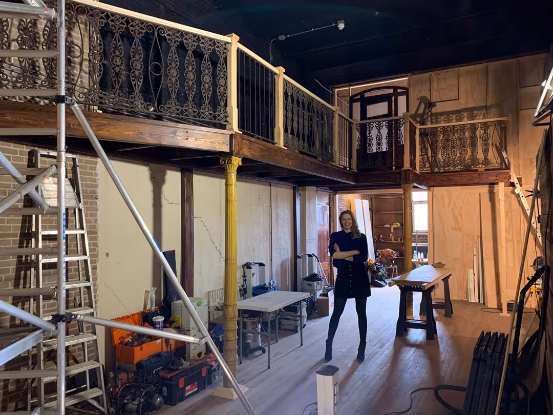 Francine Boon while building The Alchemist escape room in Amsterdam