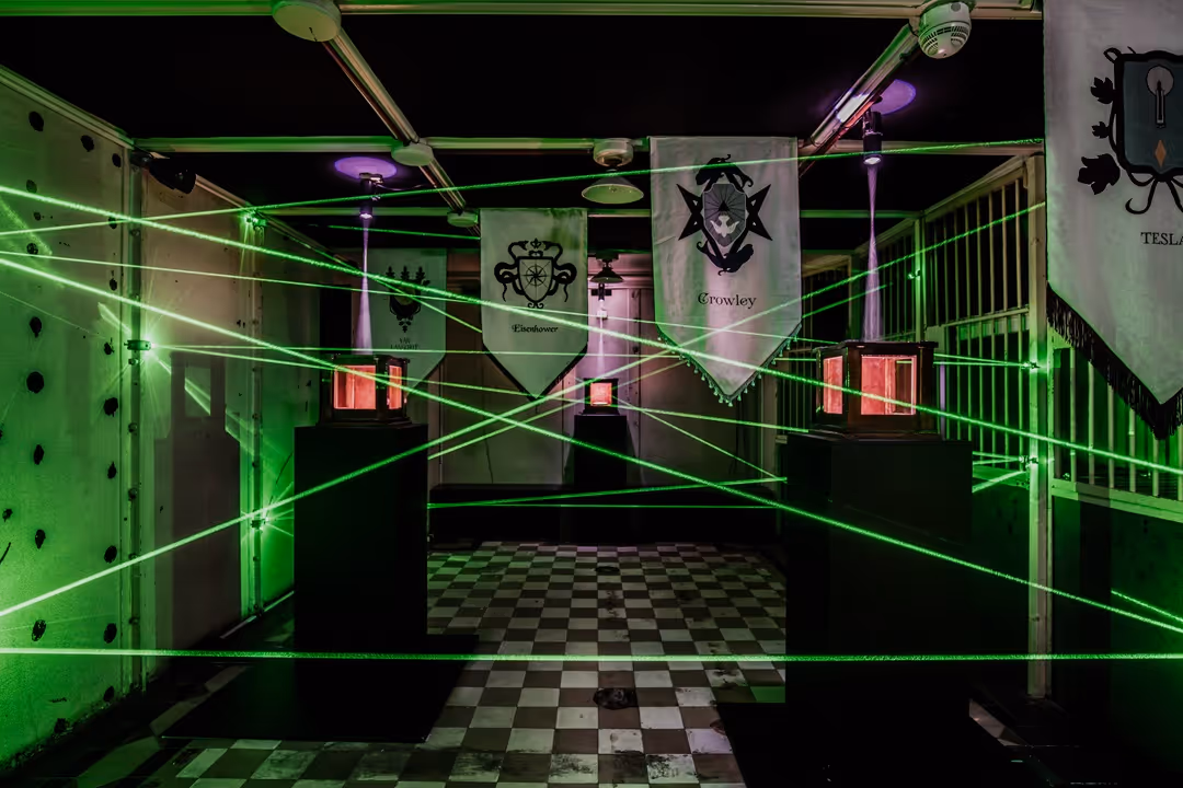 Laser hall inside The Vault escape room in Amsterdam