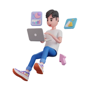 Man on computer icon