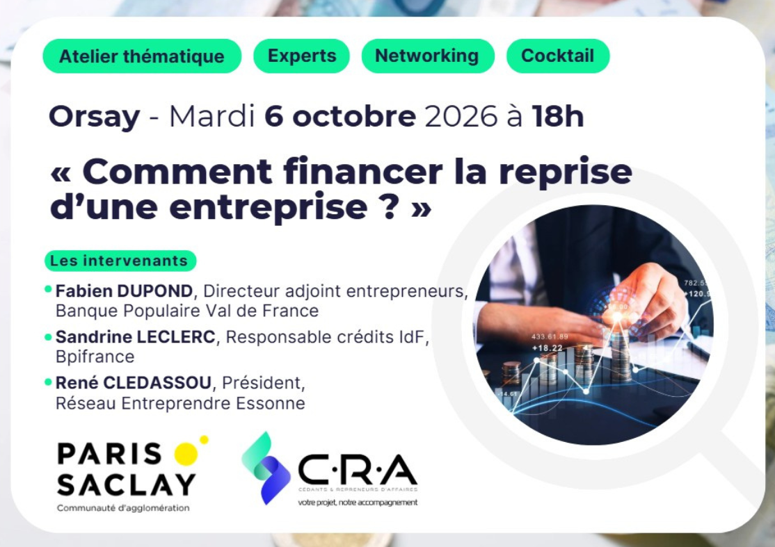 Atelier entrepreneuriat : comment financer la reprise d'une entreprise ?