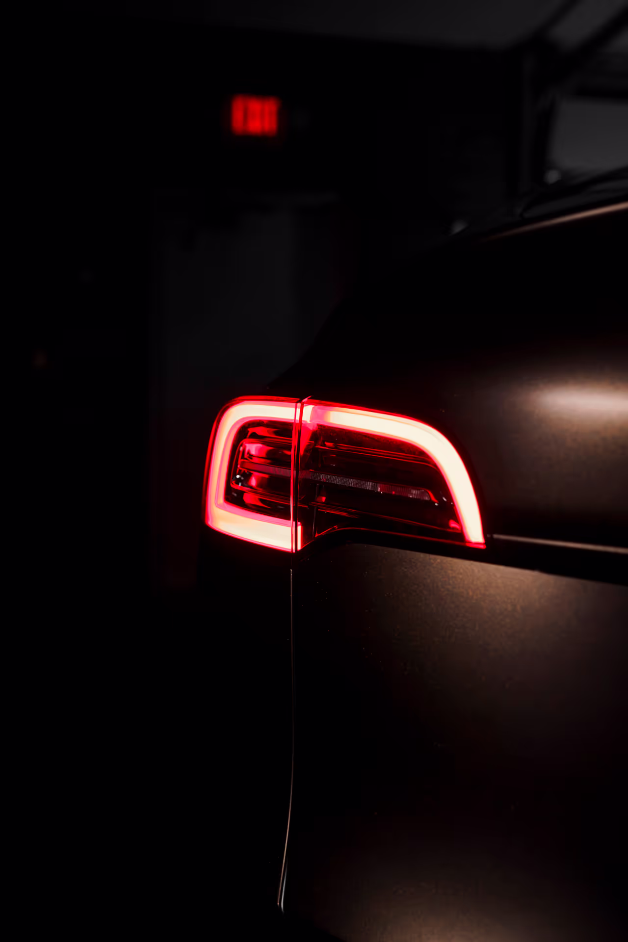 brake light of a car in the dark