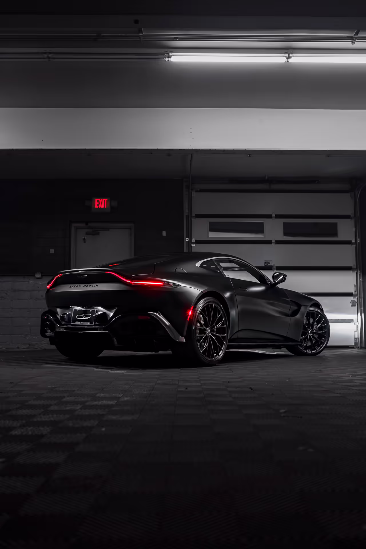 aston martin car in garage big