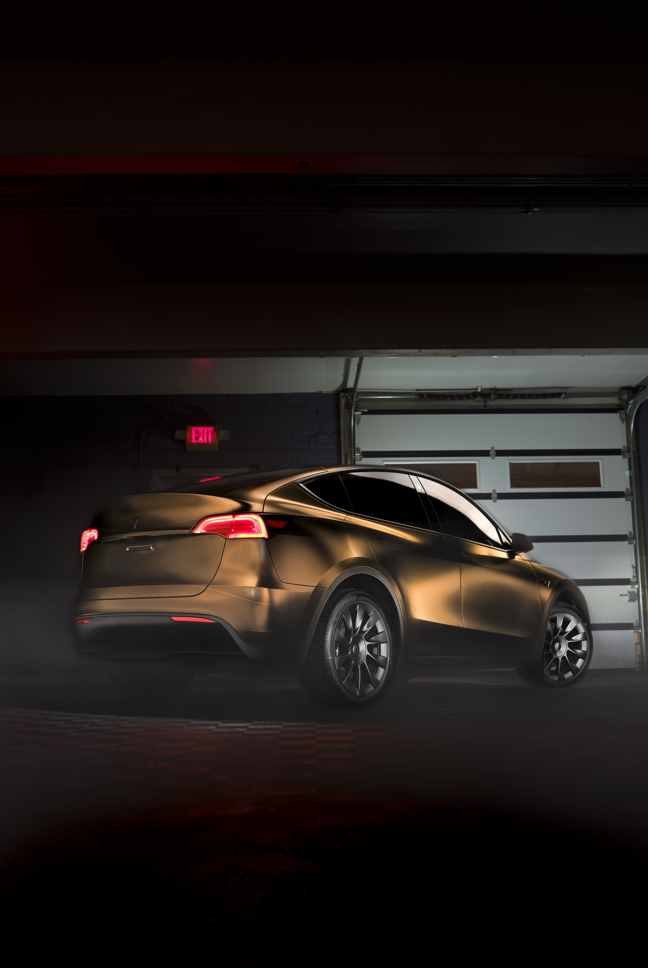 matalic tesla car