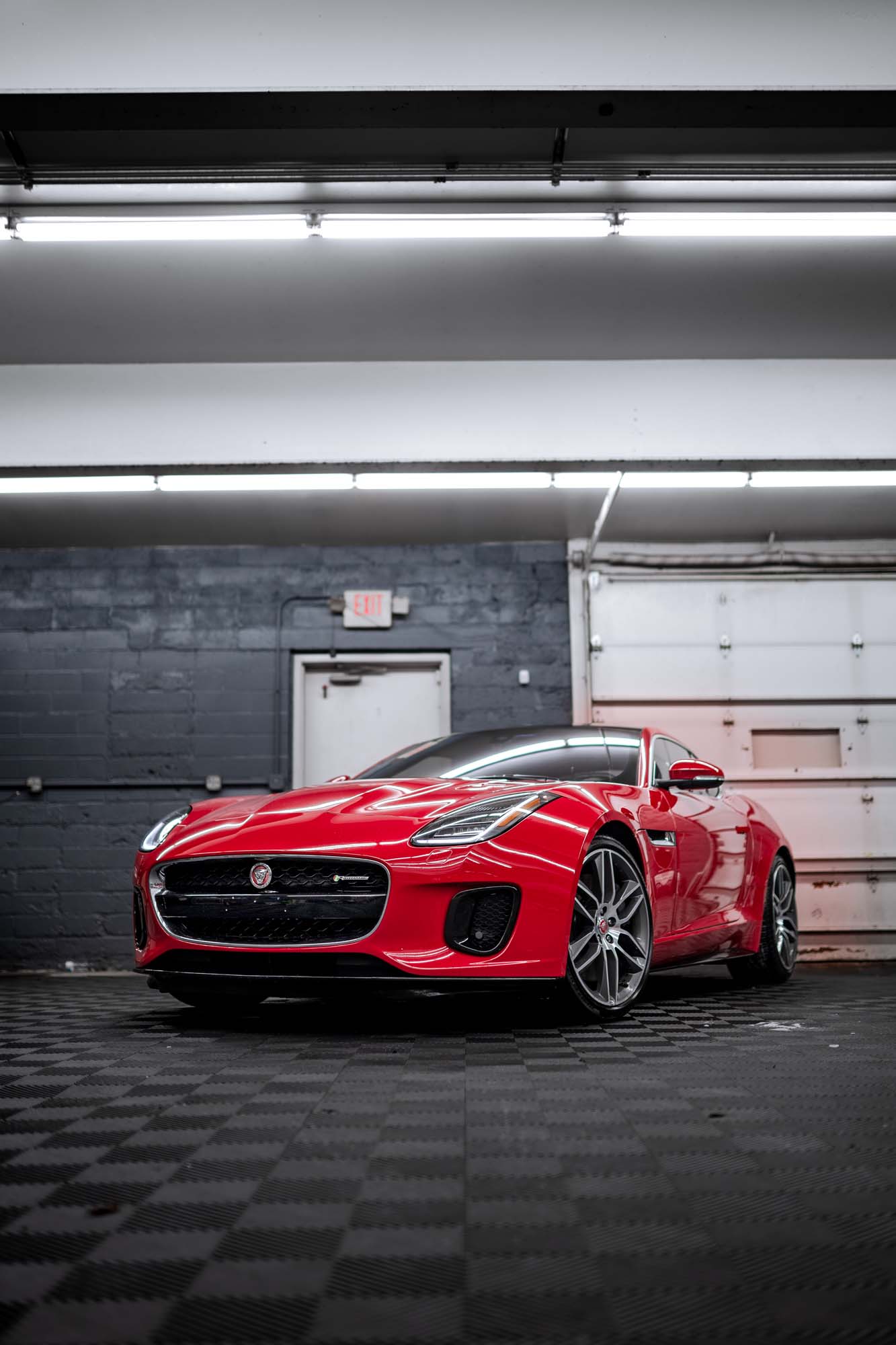 Red Jaguar F-Type with paint protection film and ceramic coating at Pristine Detail