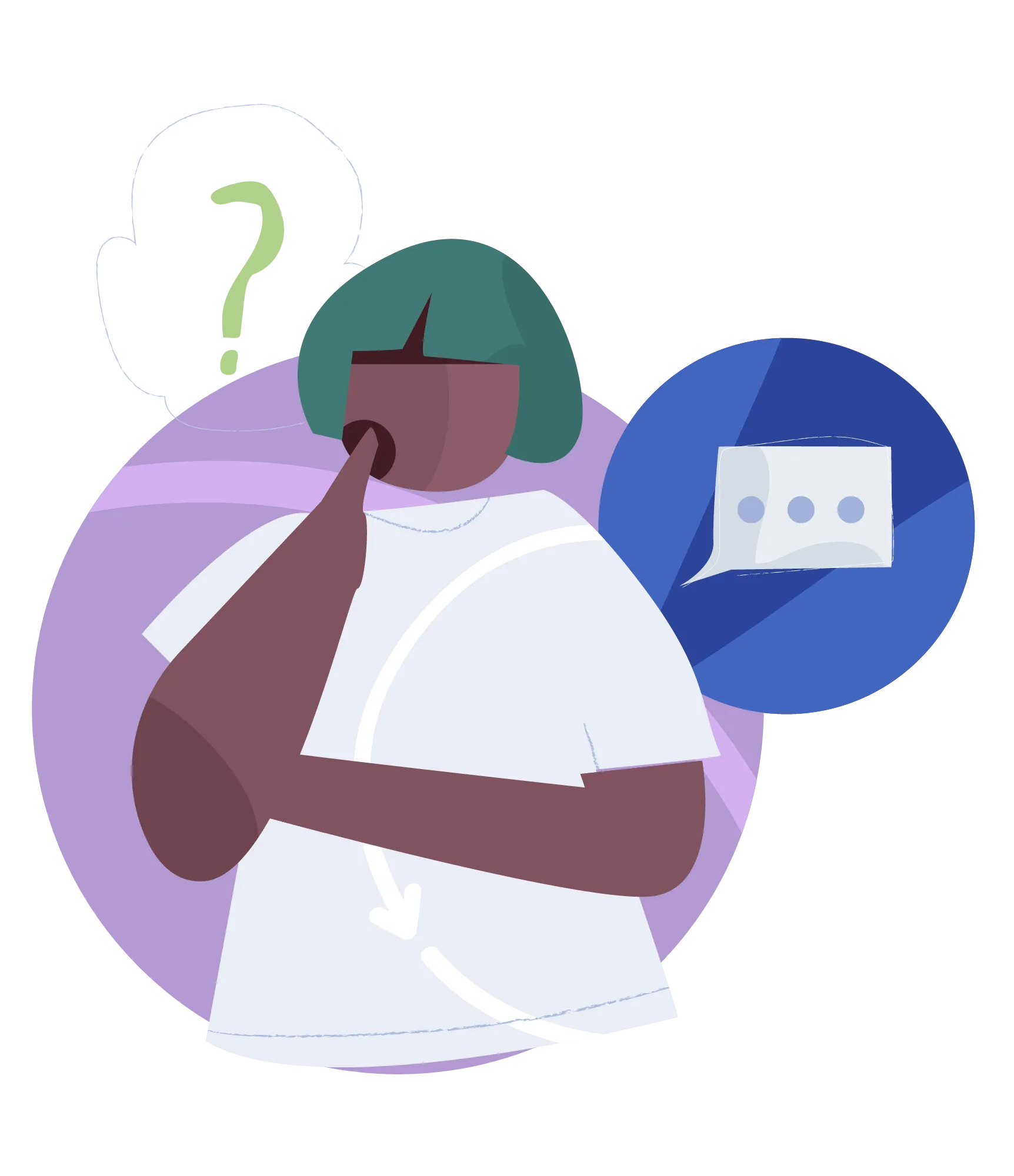 A student in a thinking pose.