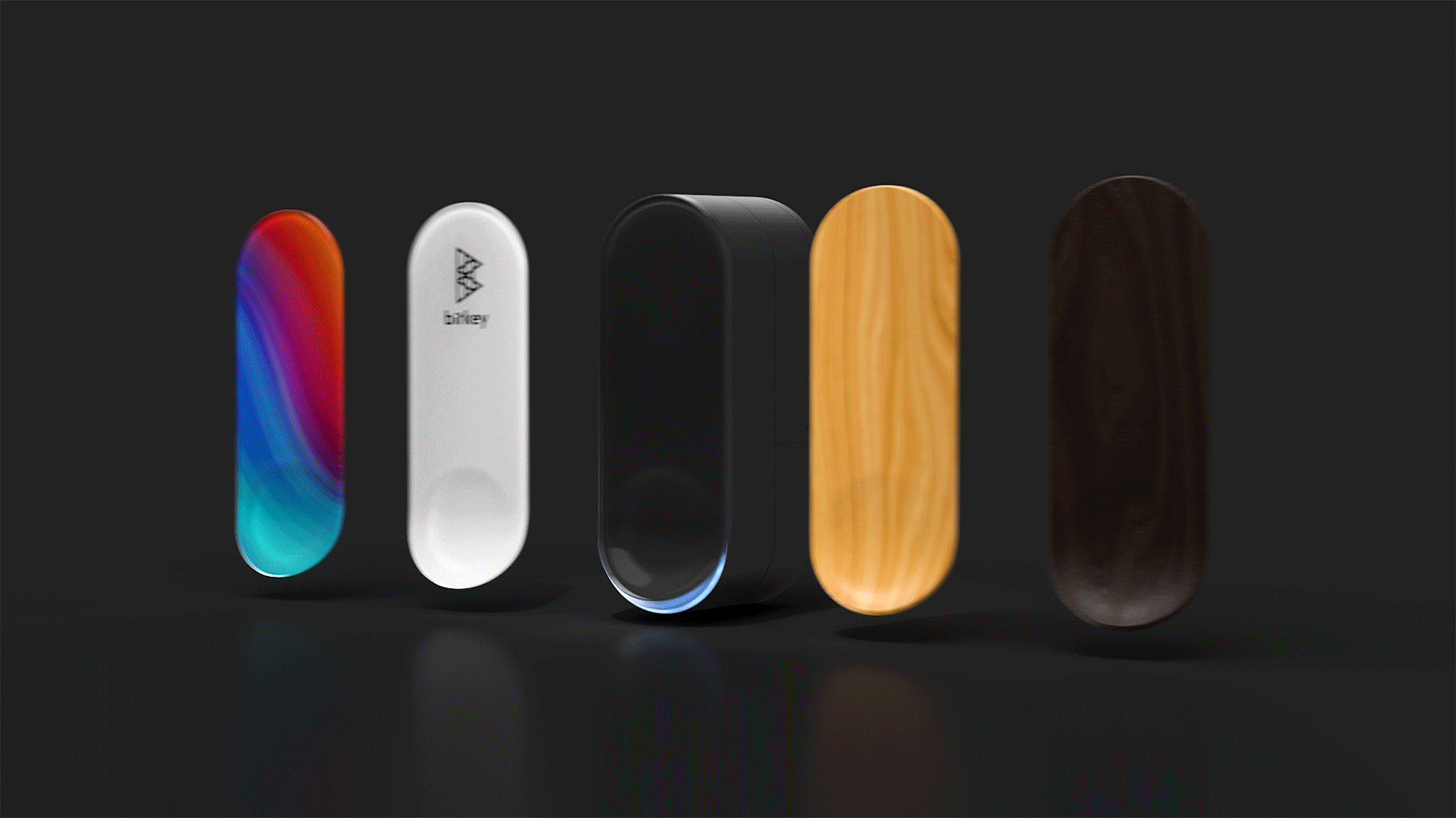 Animation of different bitlock PRO faceplates moving from left to right