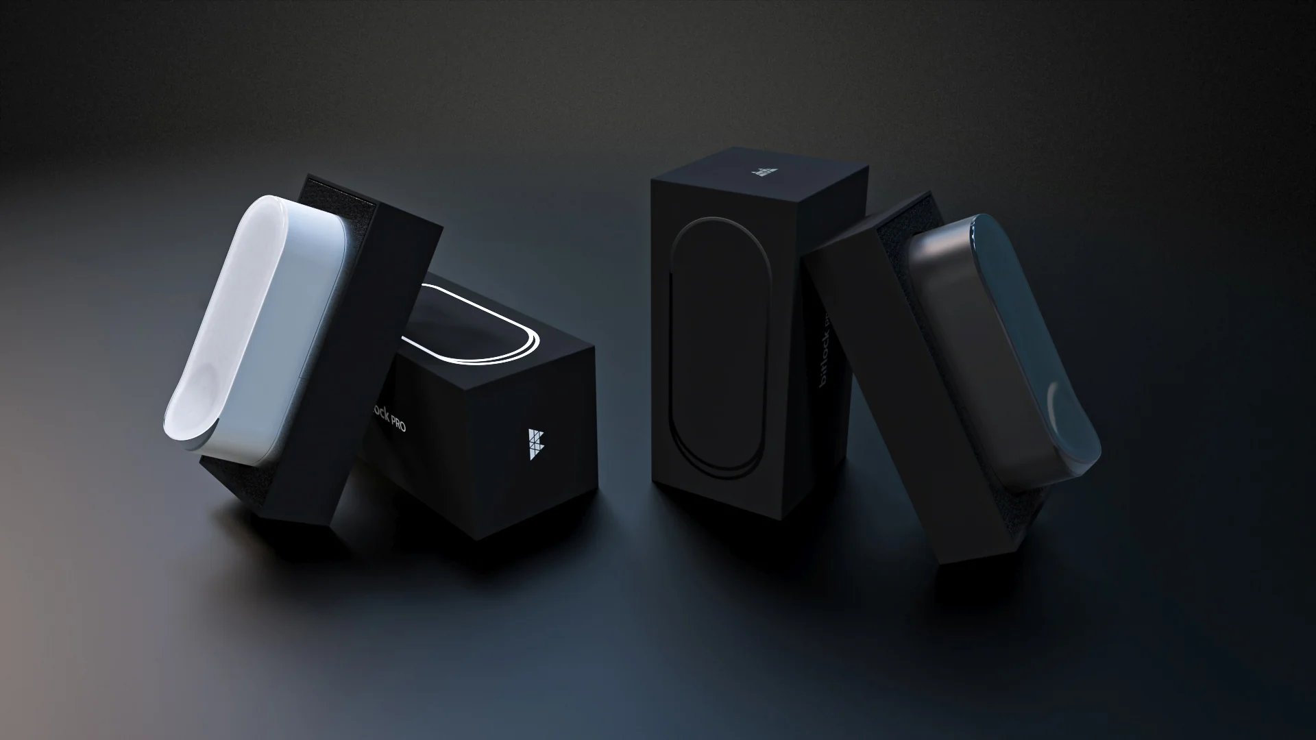 Package renders of the bitlock PRO in white and black