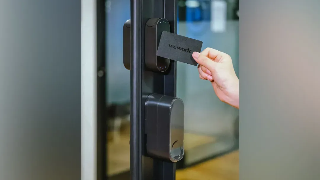 The bitlock PRO in the WeWork offices with the bitreader+ above it