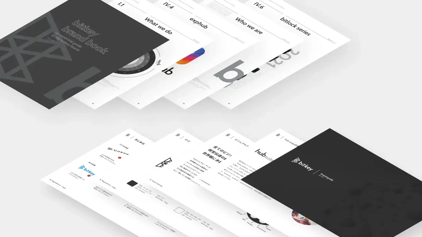 Screenshots of the bitkey brand book and brand guide