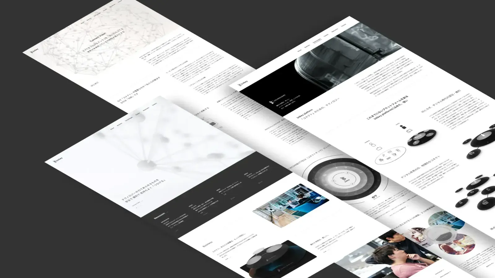 Screenshots of the bitkey corporate website