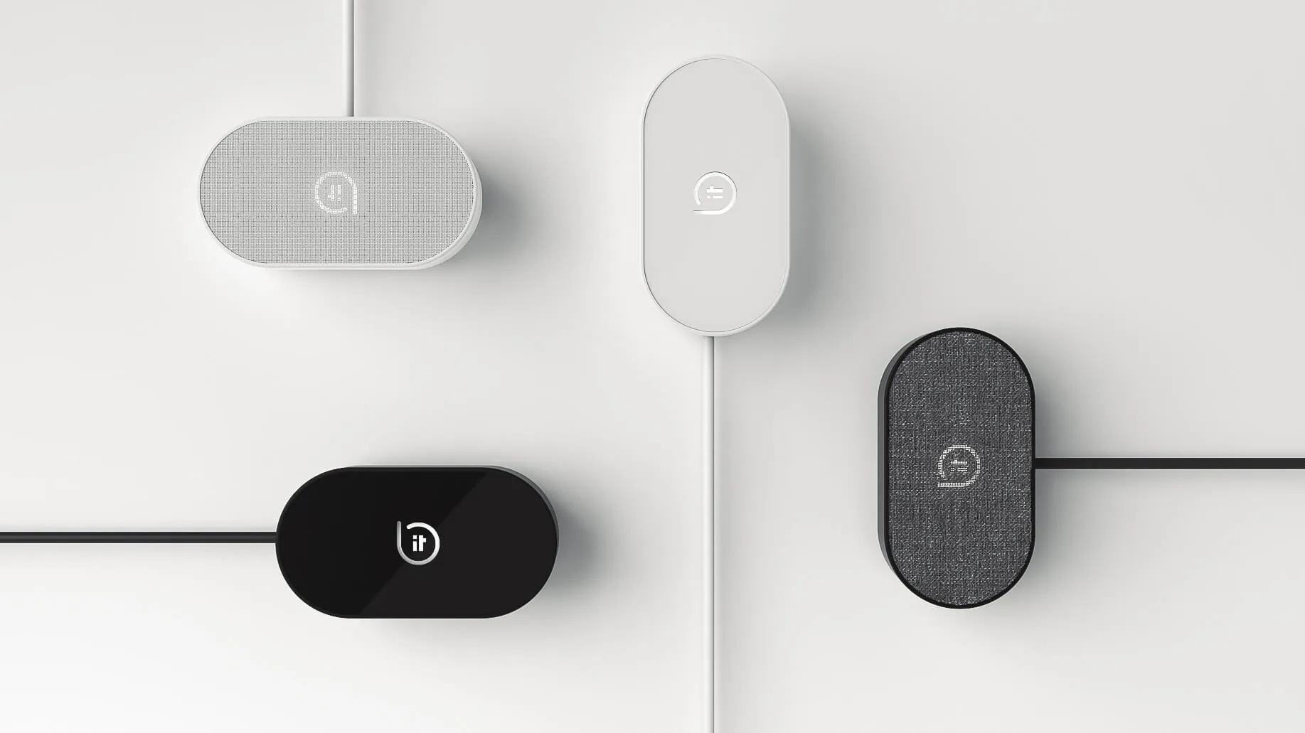 3D render of all bitlink colorways geometrically arranged 