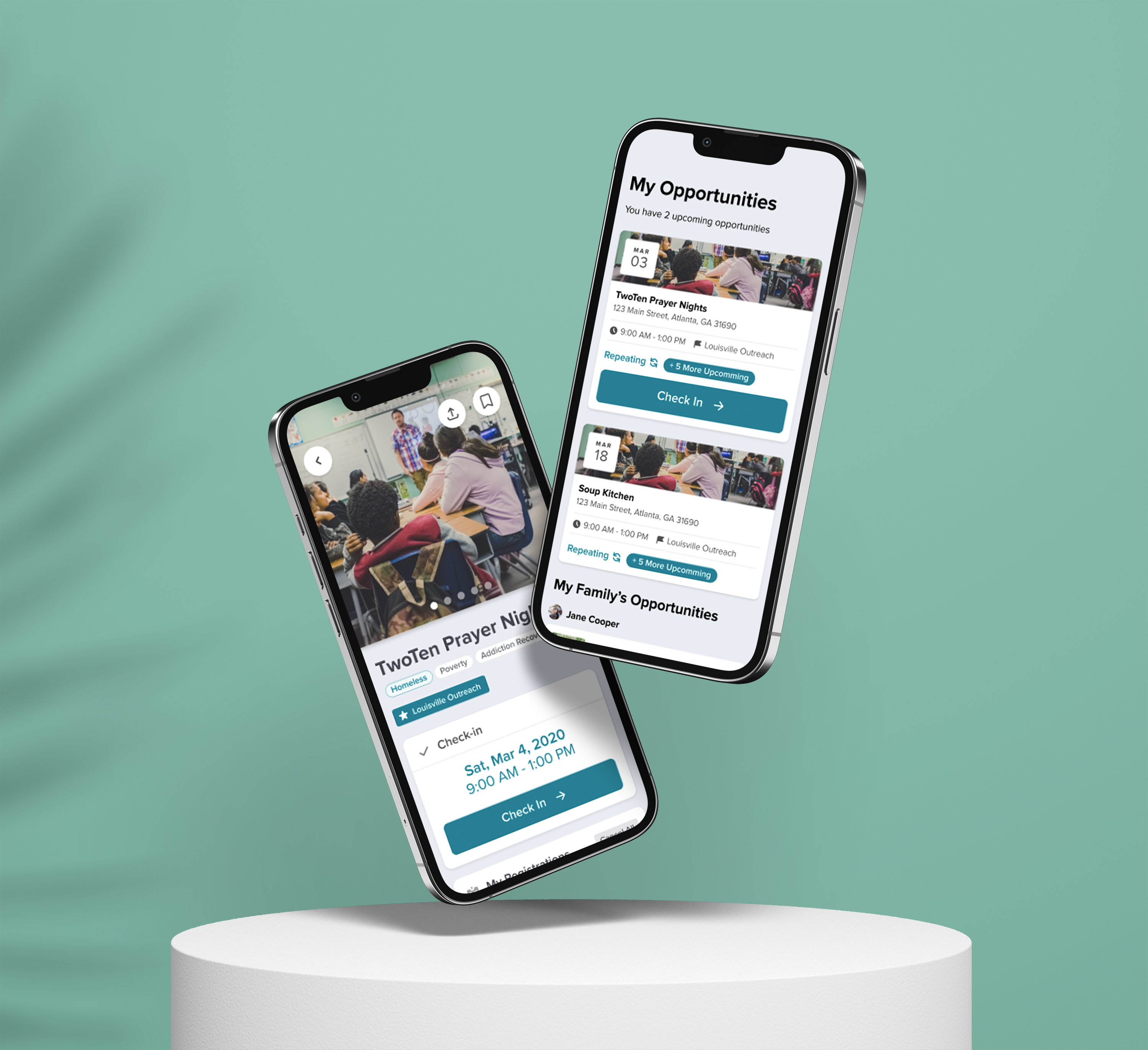 Mobile app screenshots