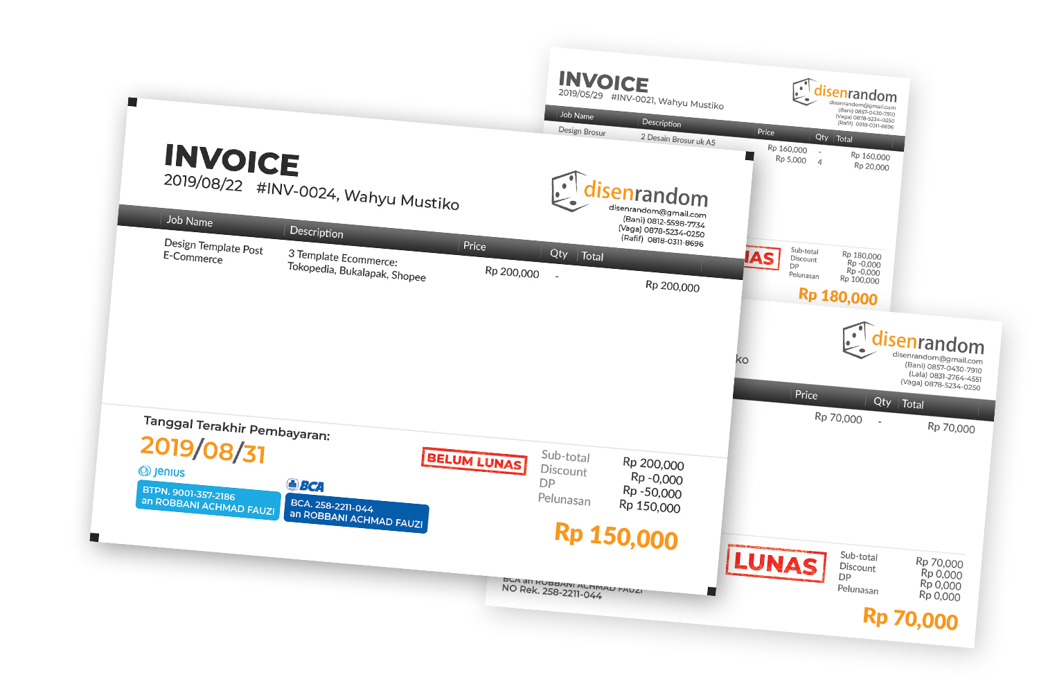 Digital Invoice Disenrandom Studio