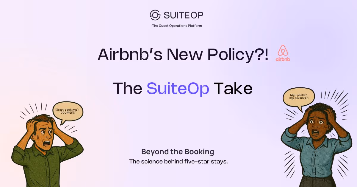 Learn how SuiteOp's web-based guest portal helps vacation rental operators stay compliant with Airbnb's new off-platform policy while maintaining exceptional guest experiences and building your direct booking strategy.