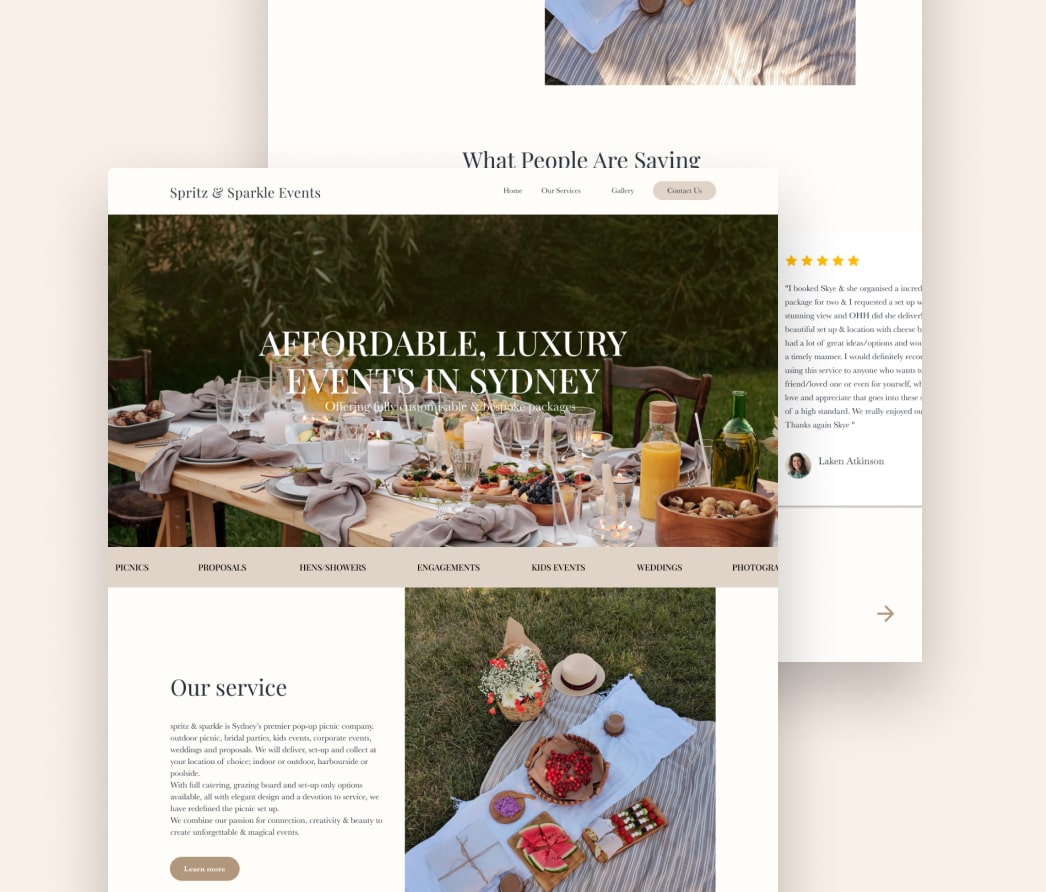 A mockup of a project