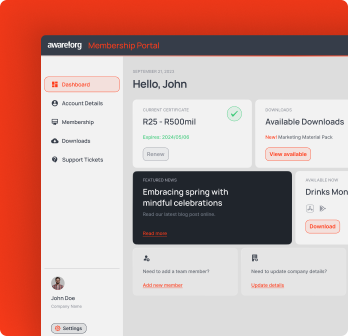 Young South Africans drinking together responsibly