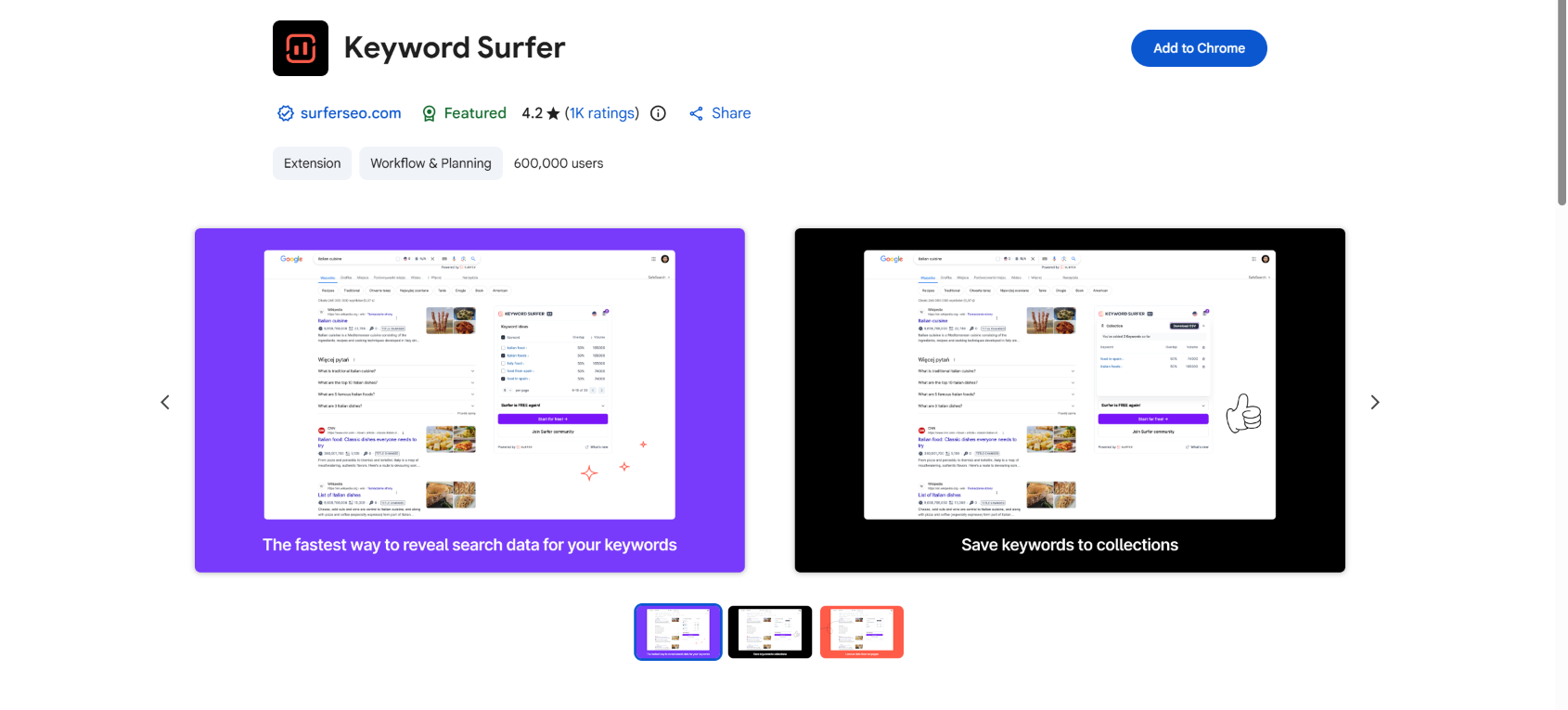 keyword surfer extension