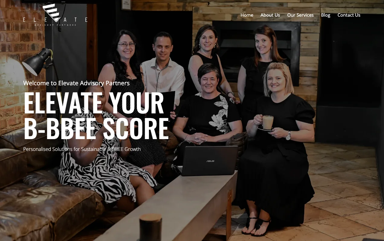 Elevate Advisory Partners Webflow website hero view