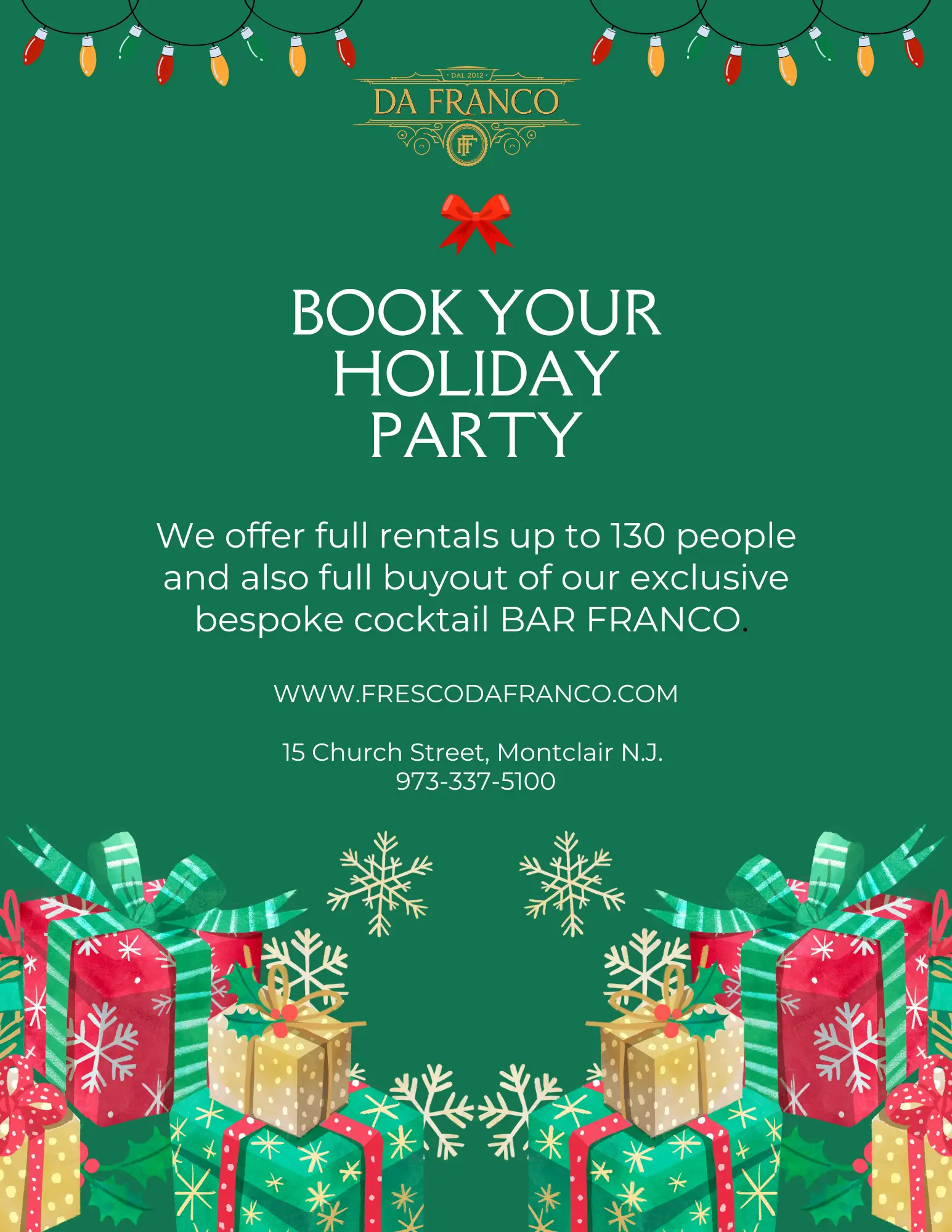 Book Your Holiday Party With Us