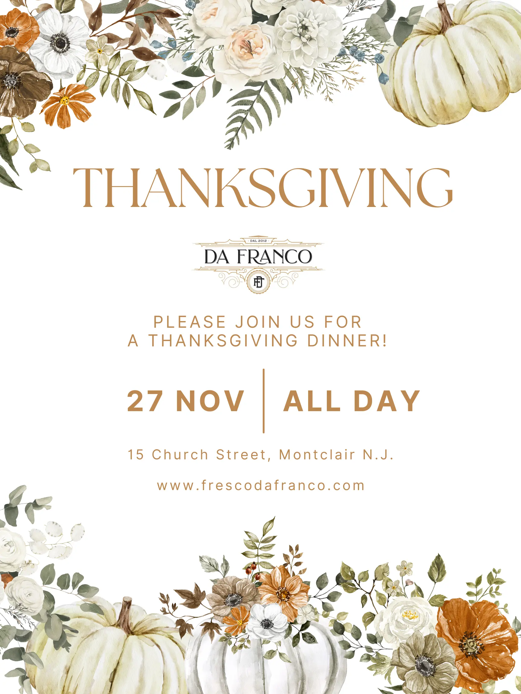 Join Us For Thanksgiving Dinner