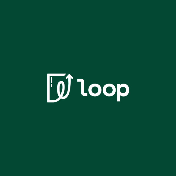 Loop logo in green background
