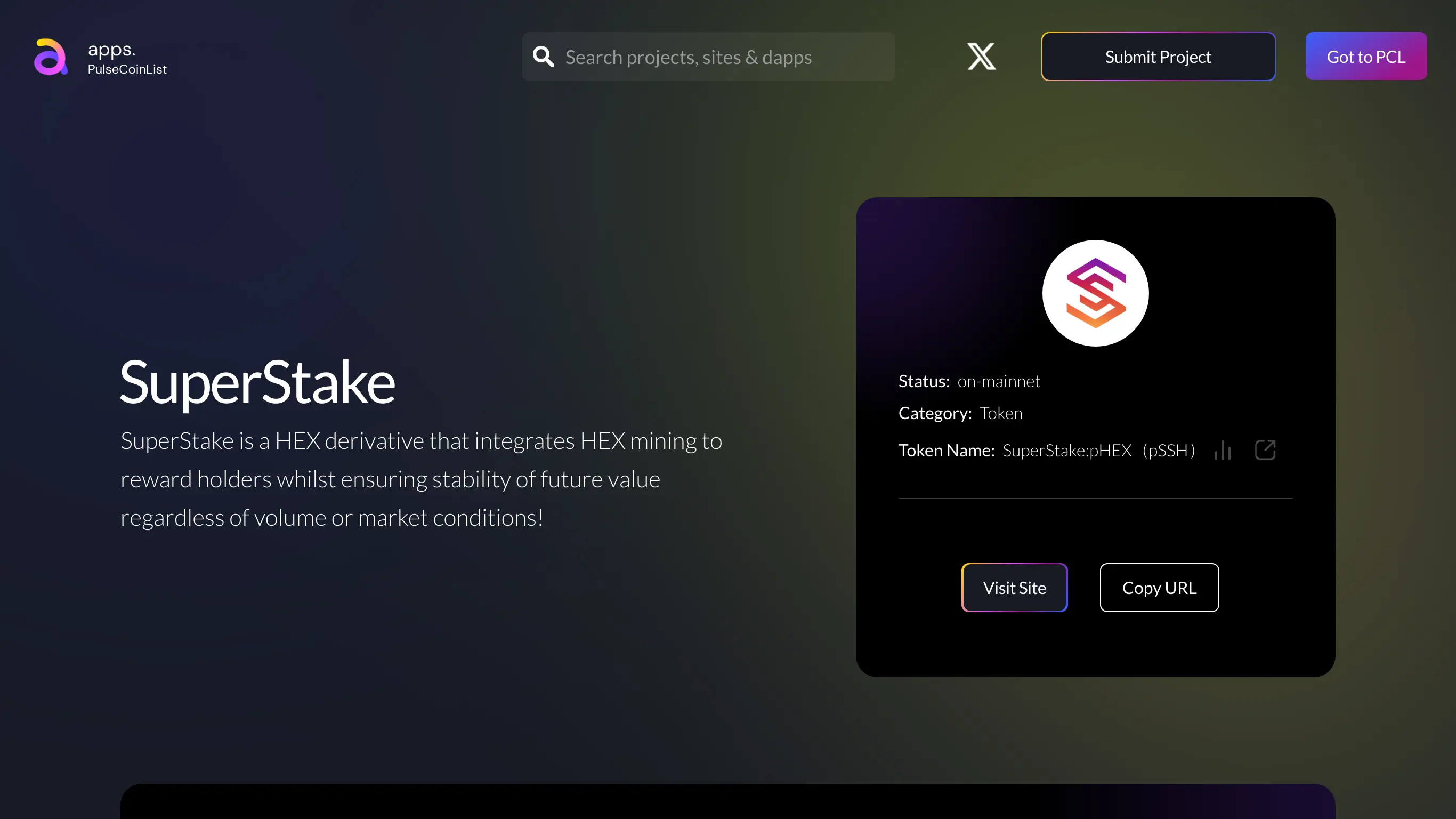 SuperStake - SuperStake is a HEX derivative that integrates HEX mining to  reward holders whilst ensuring stability of future value regardless of  volume or market conditions!