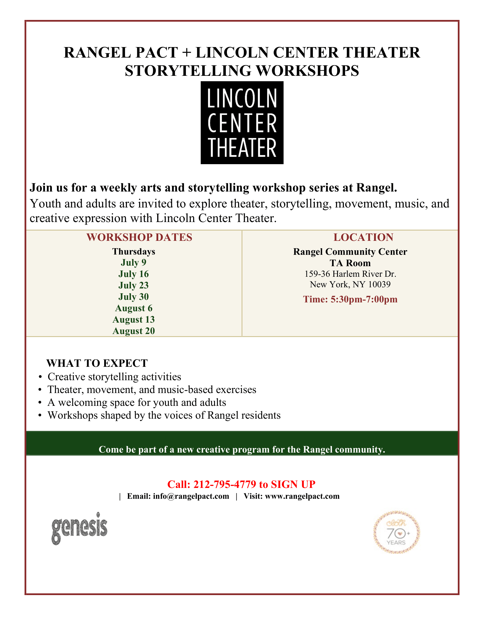 Weekly Arts Storytelling Workshop Series