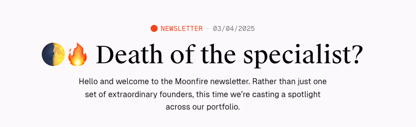 Newsletter example: Moonfire