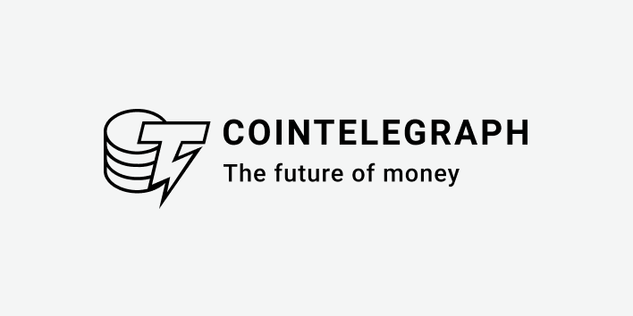 Cointelegraph logo with coin and lightning bolt icon and the tagline The future of money.