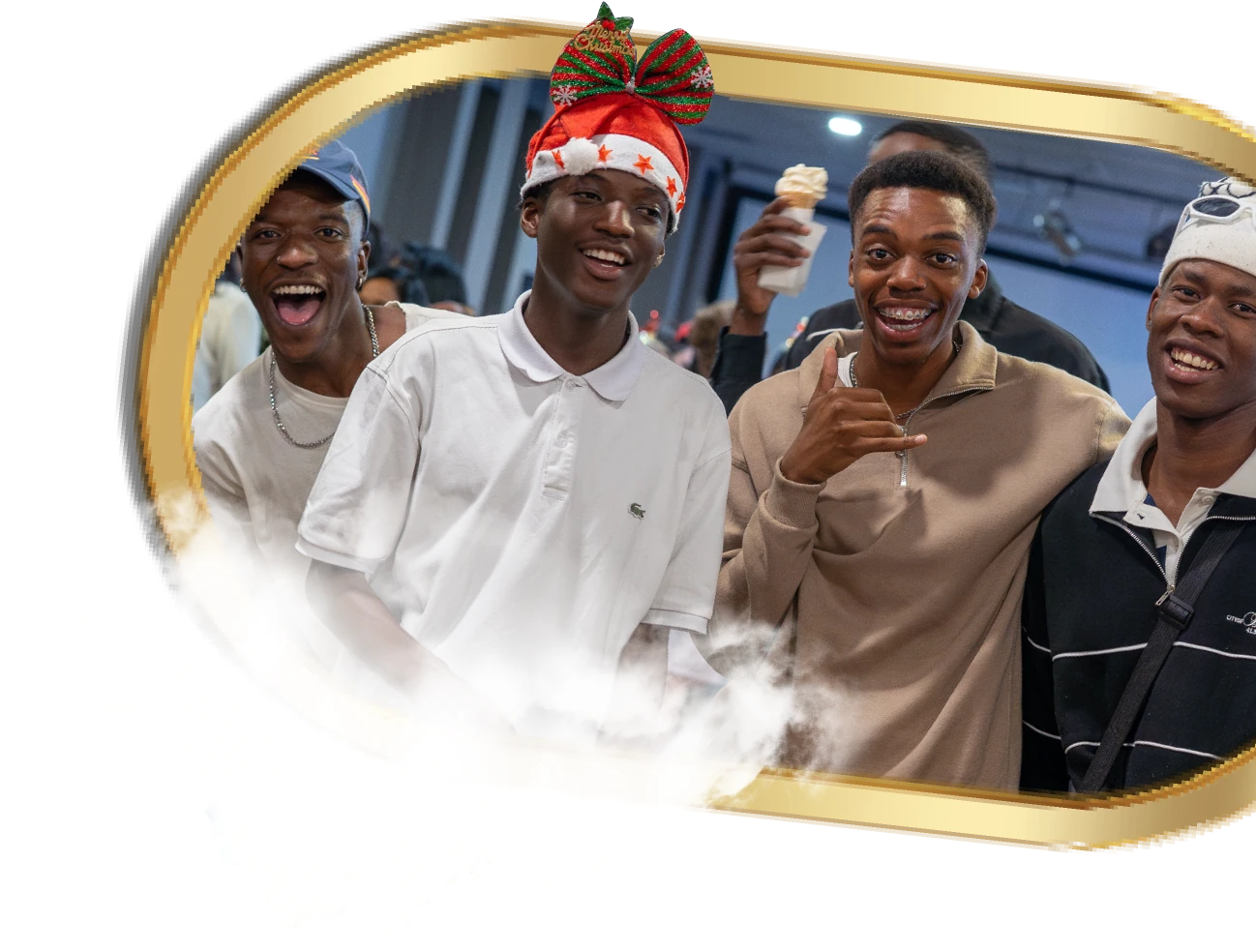 Young people celebrating at Carols