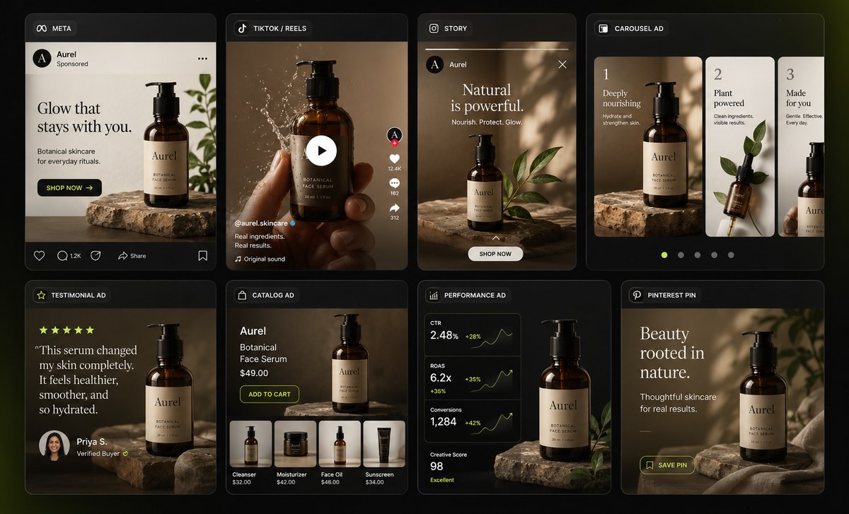 One brand expressed across many formats, all sharing a recognizable signature