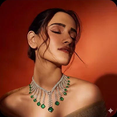Emerald necklace ad