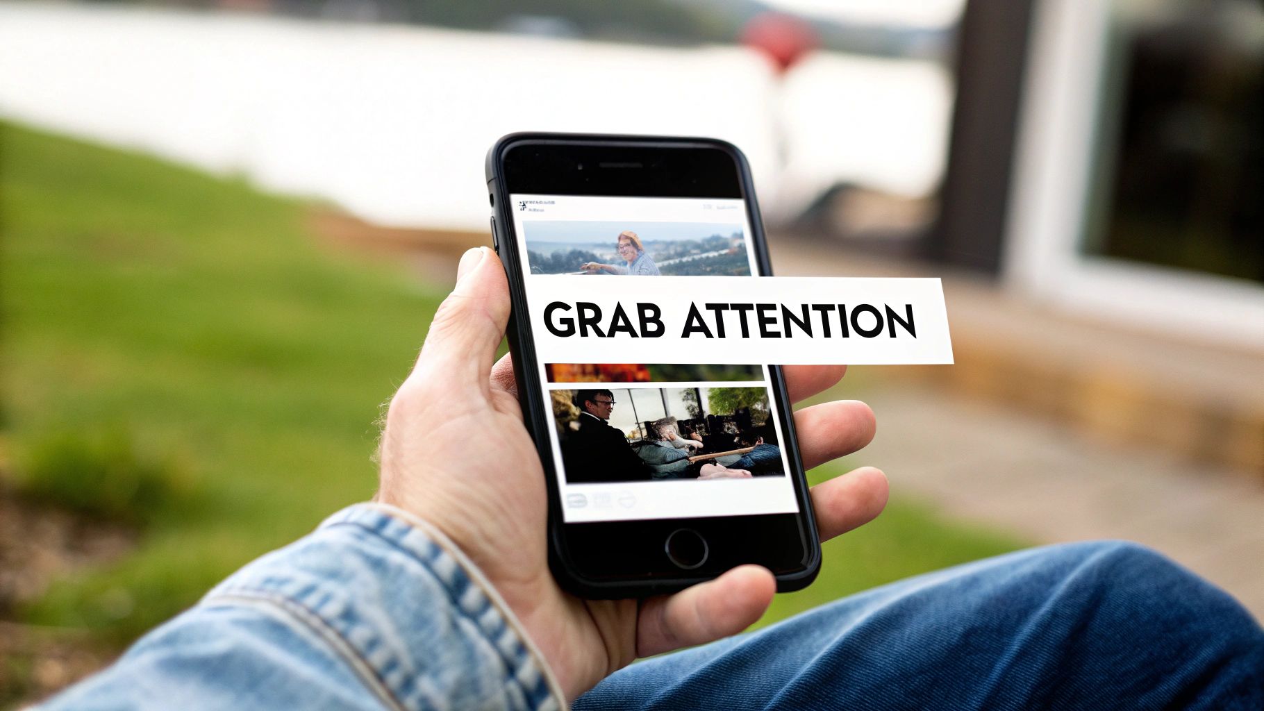 A collage of bright, attention-grabbing advertising images and symbols.