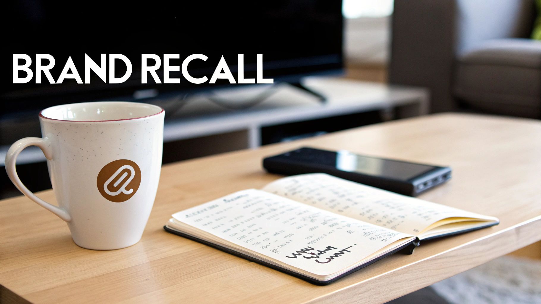 A human head silhouette with gears turning inside, connected to iconic brand logos and slogans.