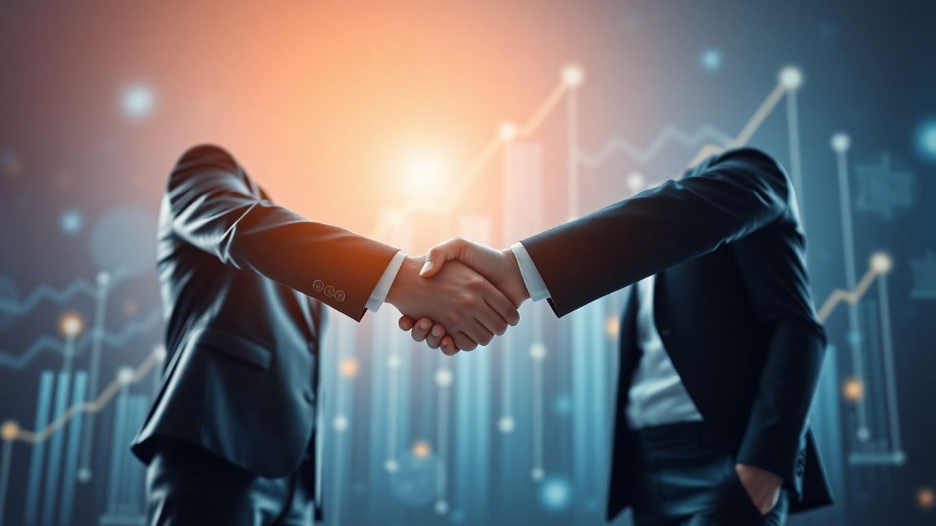 Handshake symbolizing a successful business partnership.