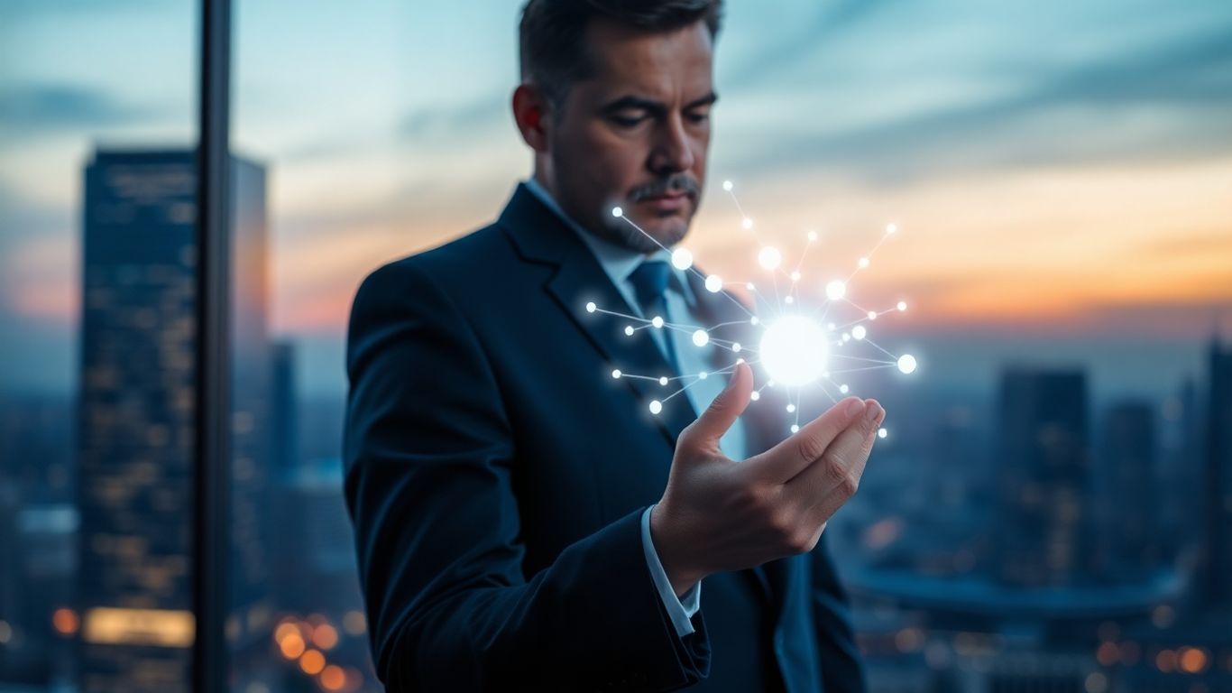 Business professional analyzing digital data for Google Ads strategy.