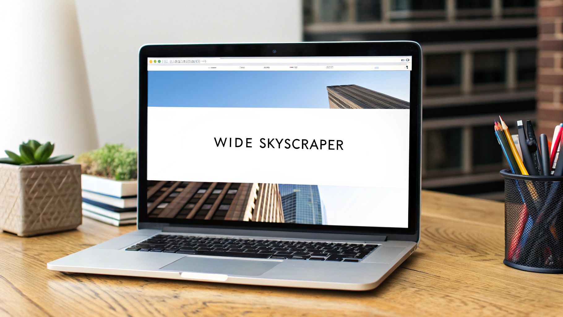 An example of a 160x600 Wide Skyscraper ad shown on a webpage sidebar