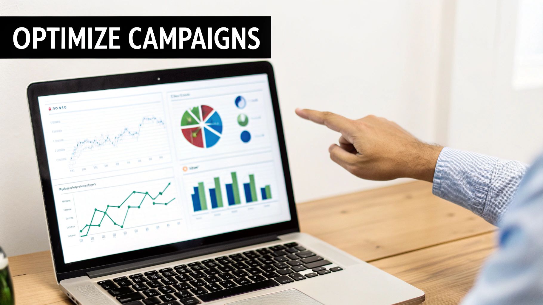 An analytics dashboard showing charts and graphs related to ad campaign performance.
