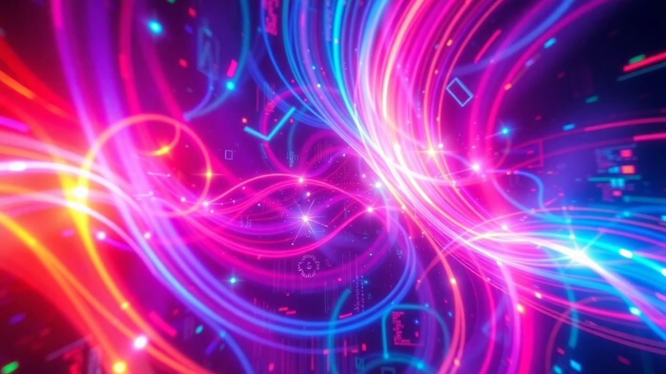 AI video generation collage with abstract visuals.