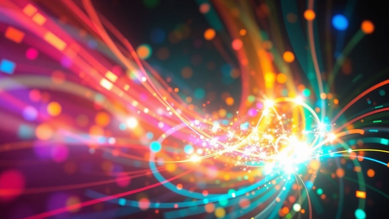 Abstract digital light forming a video reel.