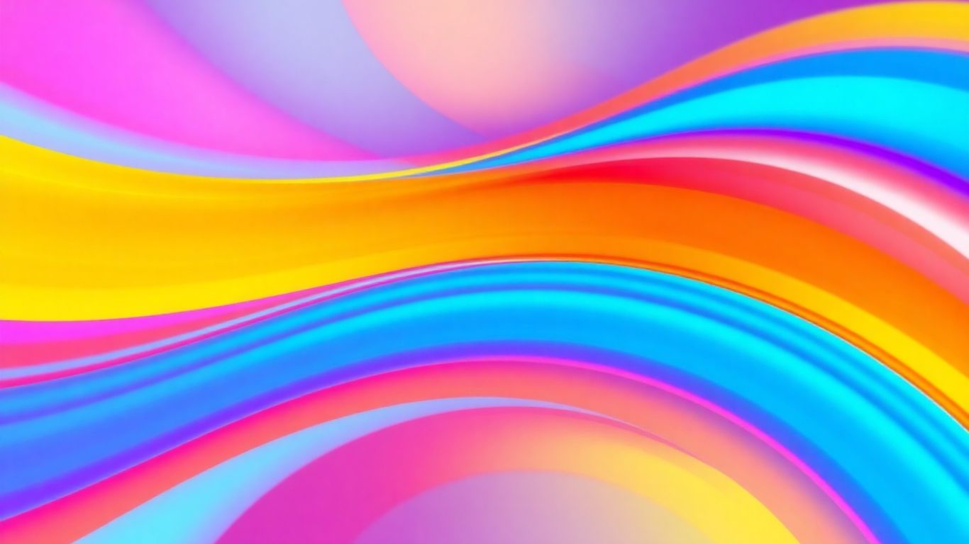 Abstract shapes and gradients with vibrant colors.